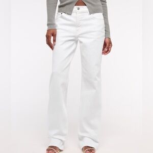 Abercrombie Curve Love Low Rise Baggy Jean – White *LONG*